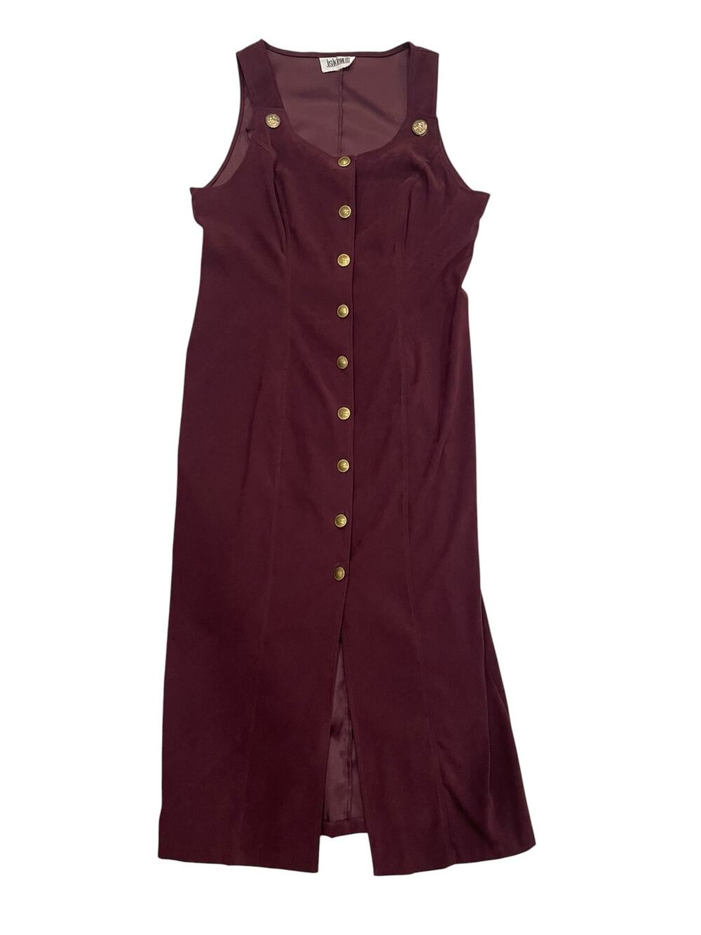 VTG 90s Just In Thyme LTD Burgundy Button Front Maxi Dress Size 14